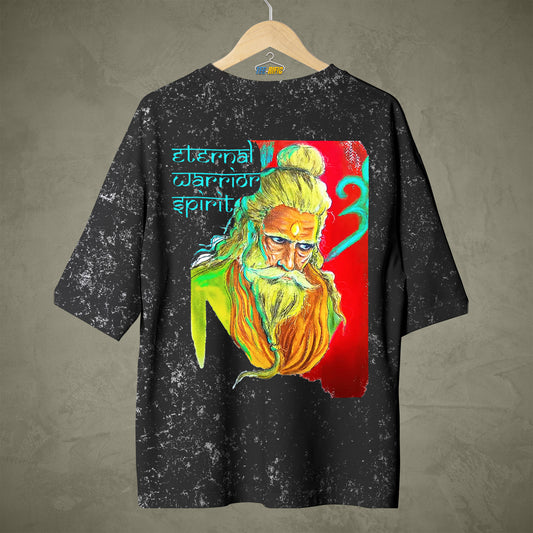 Ashwatthama Acid Washed Over sized Black T shirts. Those who loved recent Indian movie Kalki. And love Mythology.