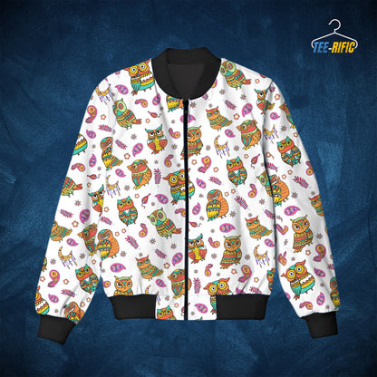 All Over Print Bengali Madhubani Art  Style Bomberd Jacket. Ideal for creative minds, who love good artistic touch of different communities.