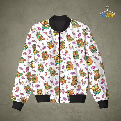All Over Print Bengali Madhubani Art  Style Bomberd Jacket. Ideal for creative minds, who love good artistic touch of different communities.
