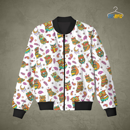 All Over Print Bengali Madhubani Art  Style Bomberd Jacket. Ideal for creative minds, who love good artistic touch of different communities.