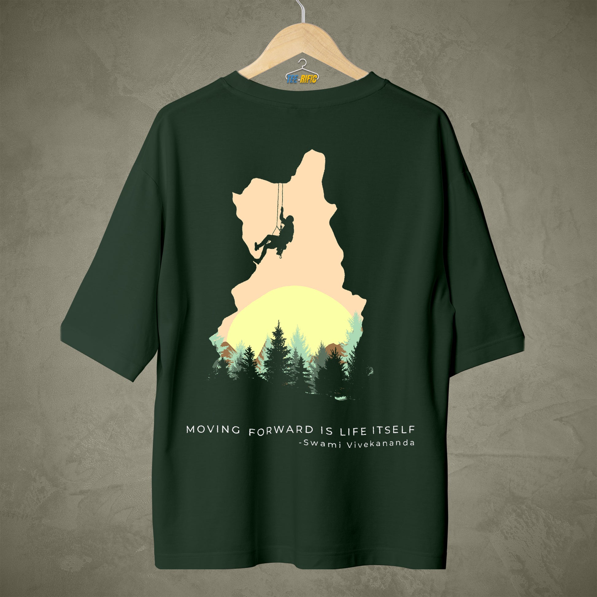 Over sized Bottle Green T-shirt with a motivational quotes for Youth.