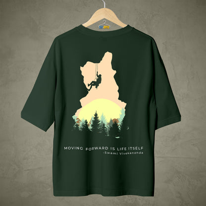 Over sized Bottle Green T-shirt with a motivational quotes for Youth.