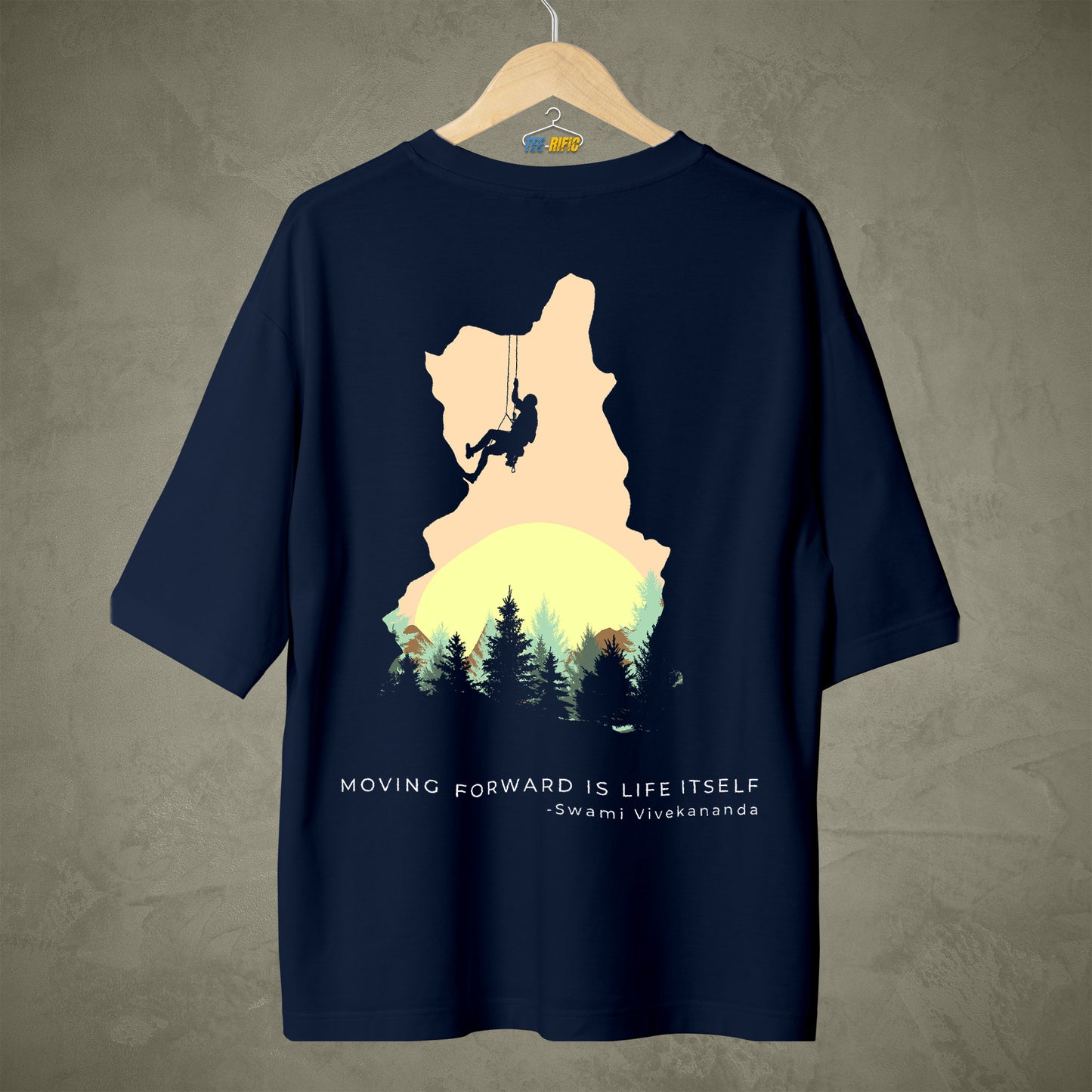 Over sized Petrol Blue T-shirt with a motivational quotes for Youth.