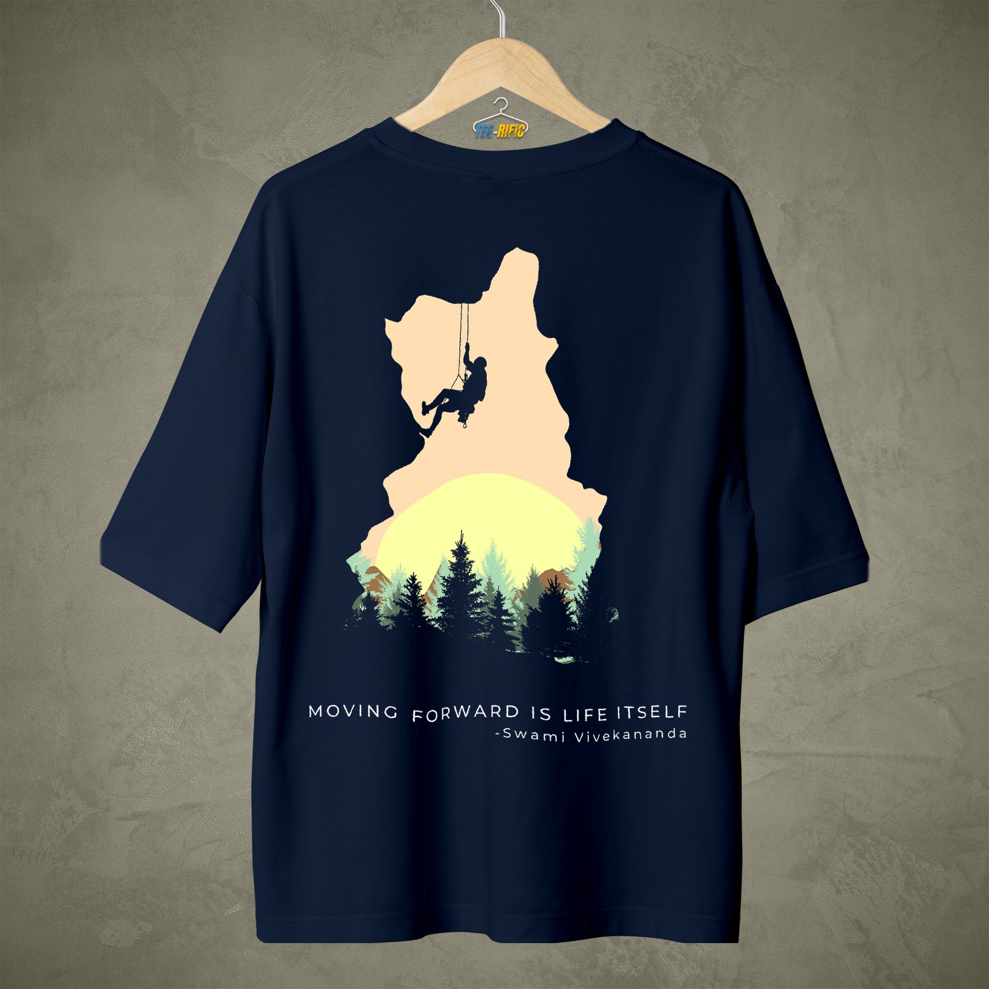 Over sized Petrol Blue T-shirt with a motivational quotes for Youth.
