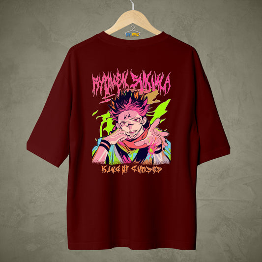 Maroon over sized t shirt. Perfect attire for Anime lovers. 