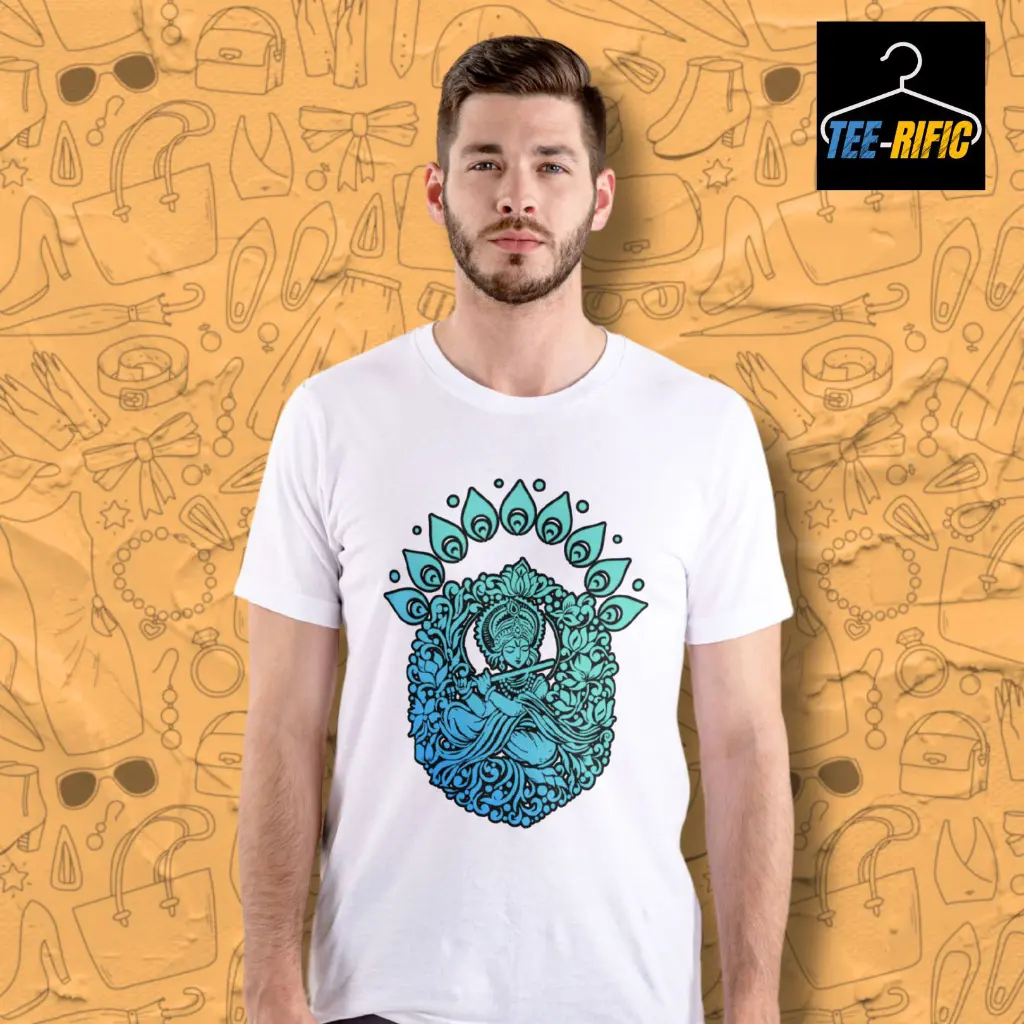 Krishna Mandala Art Tshirt White.webp