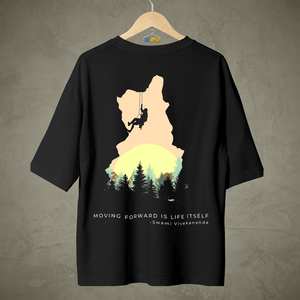 Moving Forward is Life Itself - Oversized Tee - Unisex (Black, S)