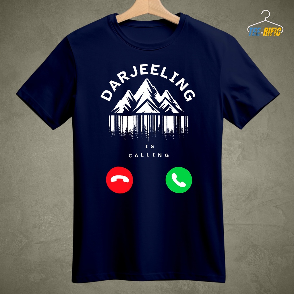 Lost in the Hills - Darjeeling Escape Unisex Tshirt (Navy Blue, S)