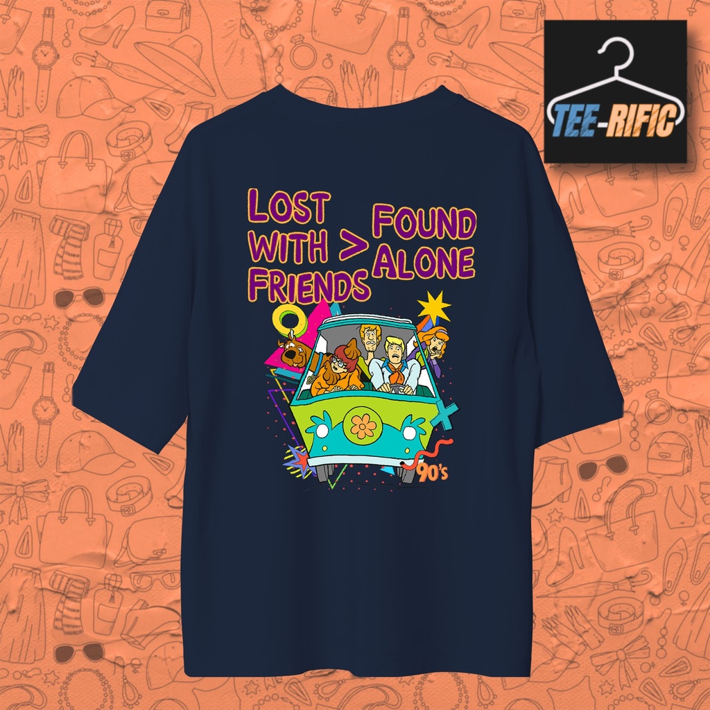 Scooby Adventure - Unisex Oversized T-shirt (Navy Blue, S)