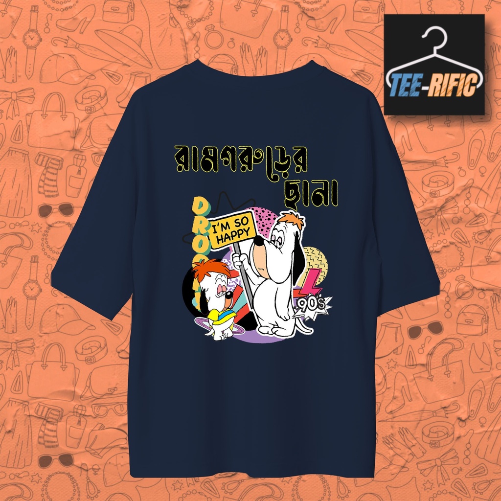 Droopy Ramgorur er Chana - Unisex Oversized T-shirt (Navy Blue, S)