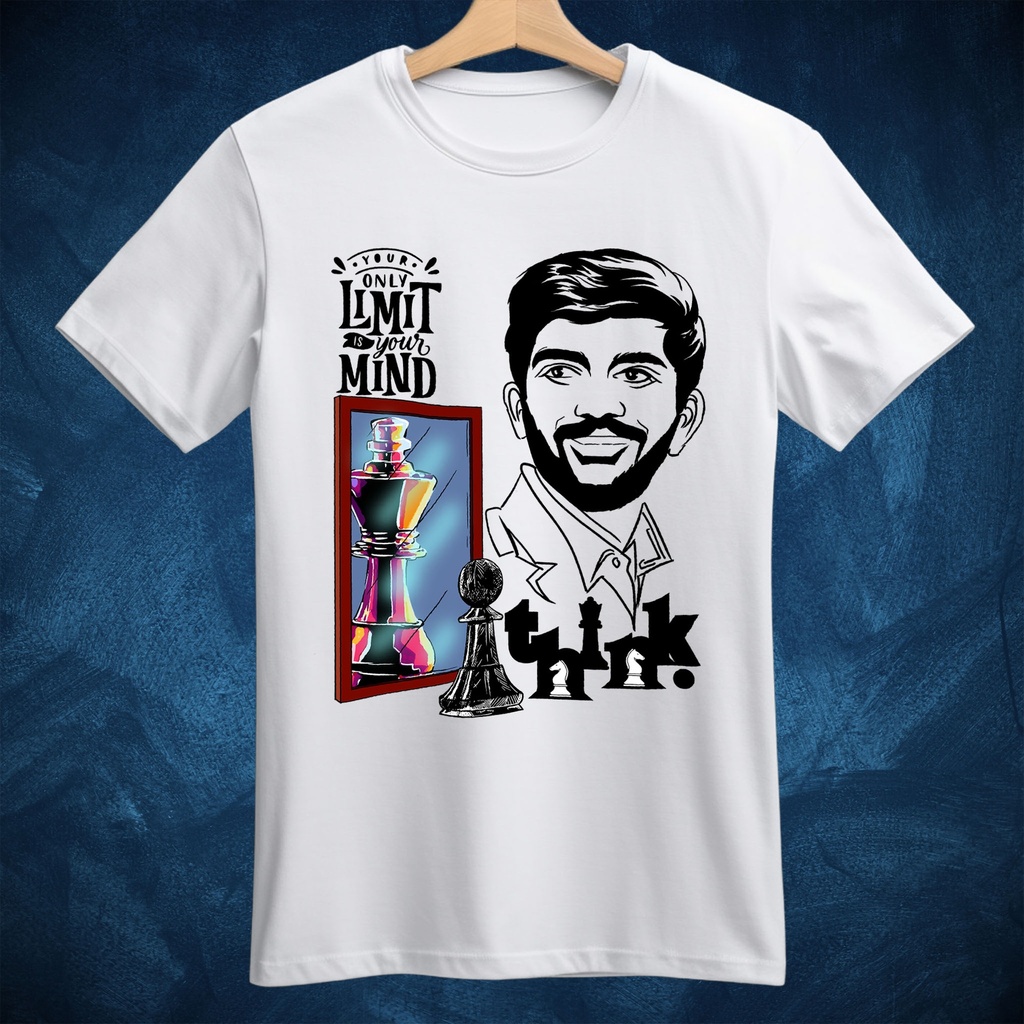 Chess - Your mind is your only limit - Unisex T-shirt (White, S)