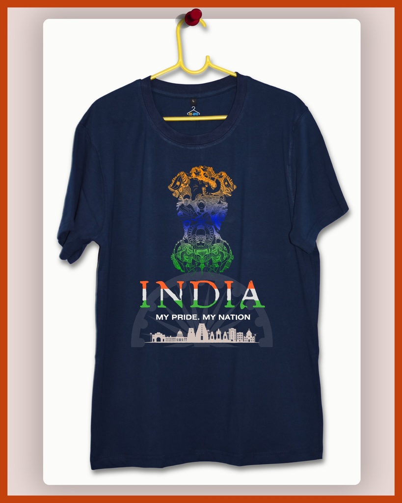 India My Pride - Unisex Tshirt (Navy Blue, S)