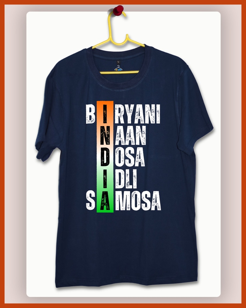 Flavours of India - Unisex Tshirt (Navy Blue, S)