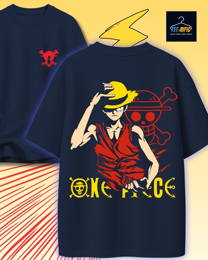 One Piece Oversized Tshirt (S, Navy Blue)