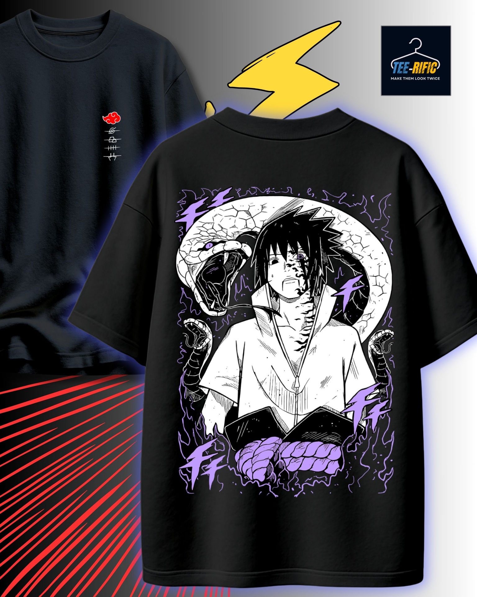 Naruto Sasuke Uchiha Oversized Tshirt | Tee-rific