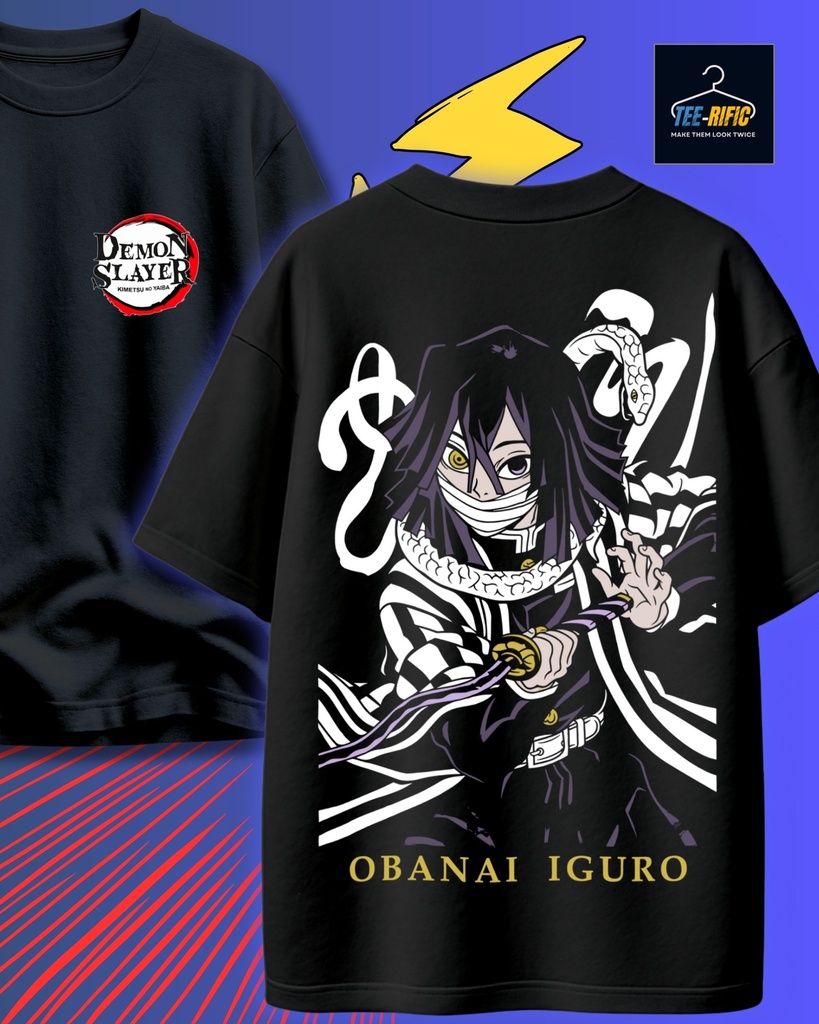 Demon Slayer Obanai Oversized Tshirt (S, Black)