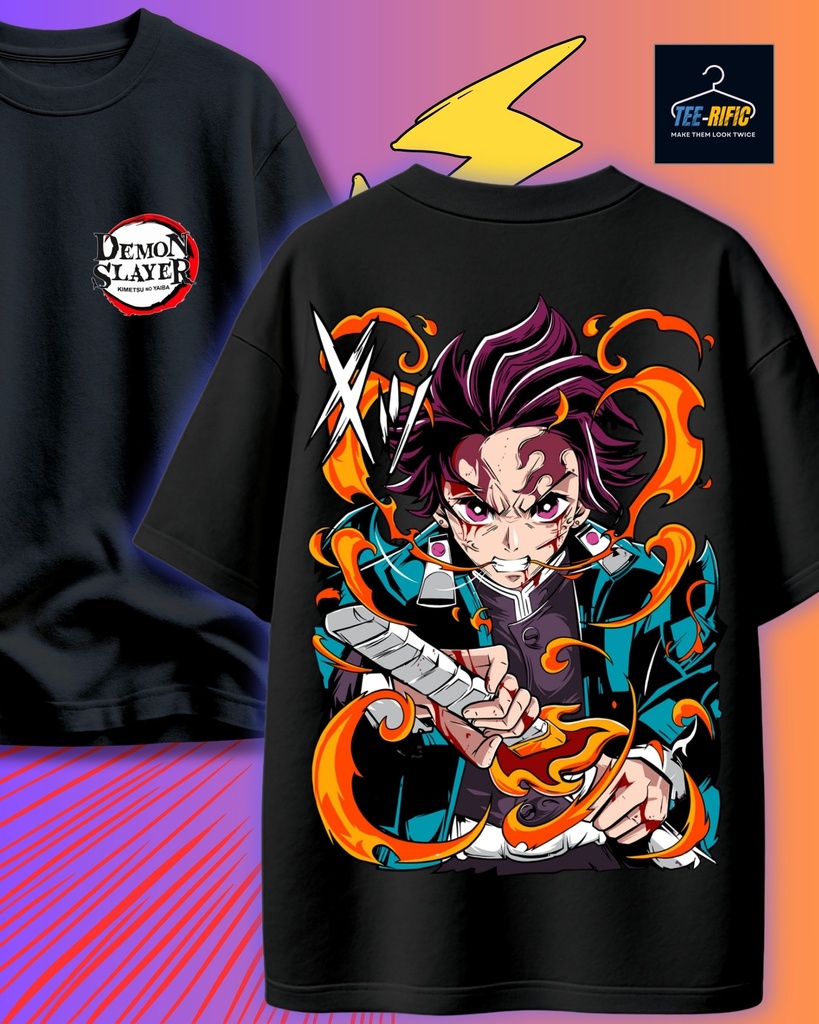 Demon Slayer Tanjiro Oversized Tshirt (S, Black)