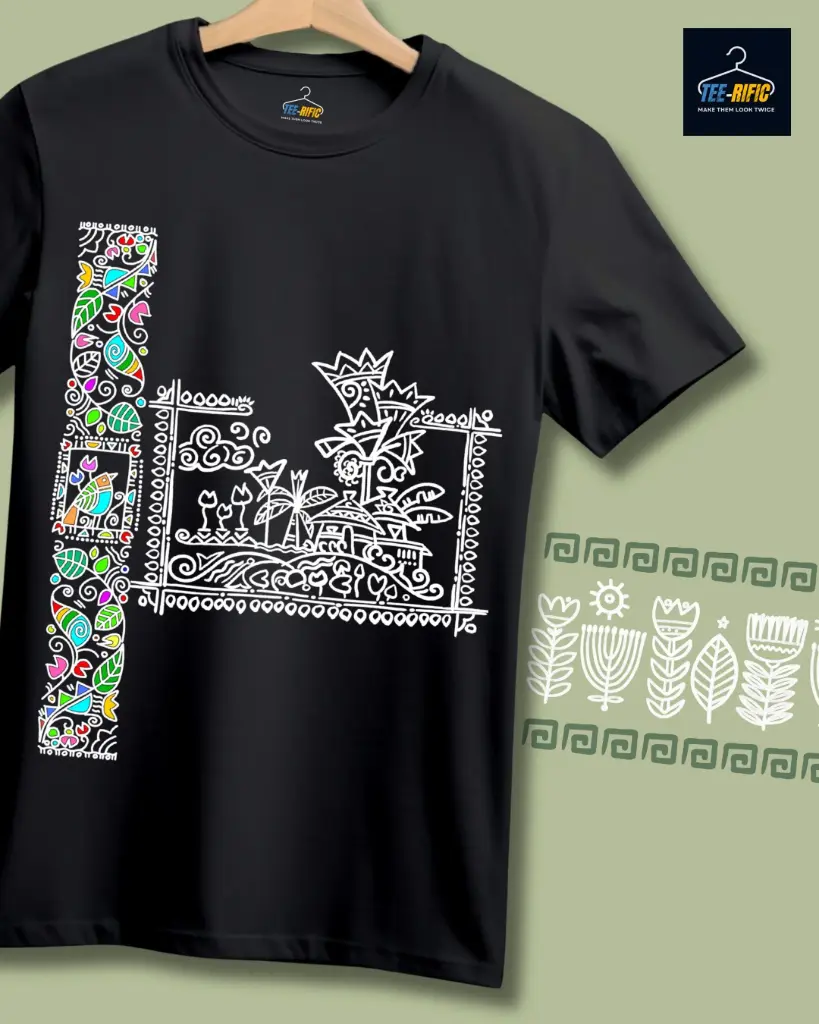 Alpona Fusion Style Unisex Tshirt (S, Black)