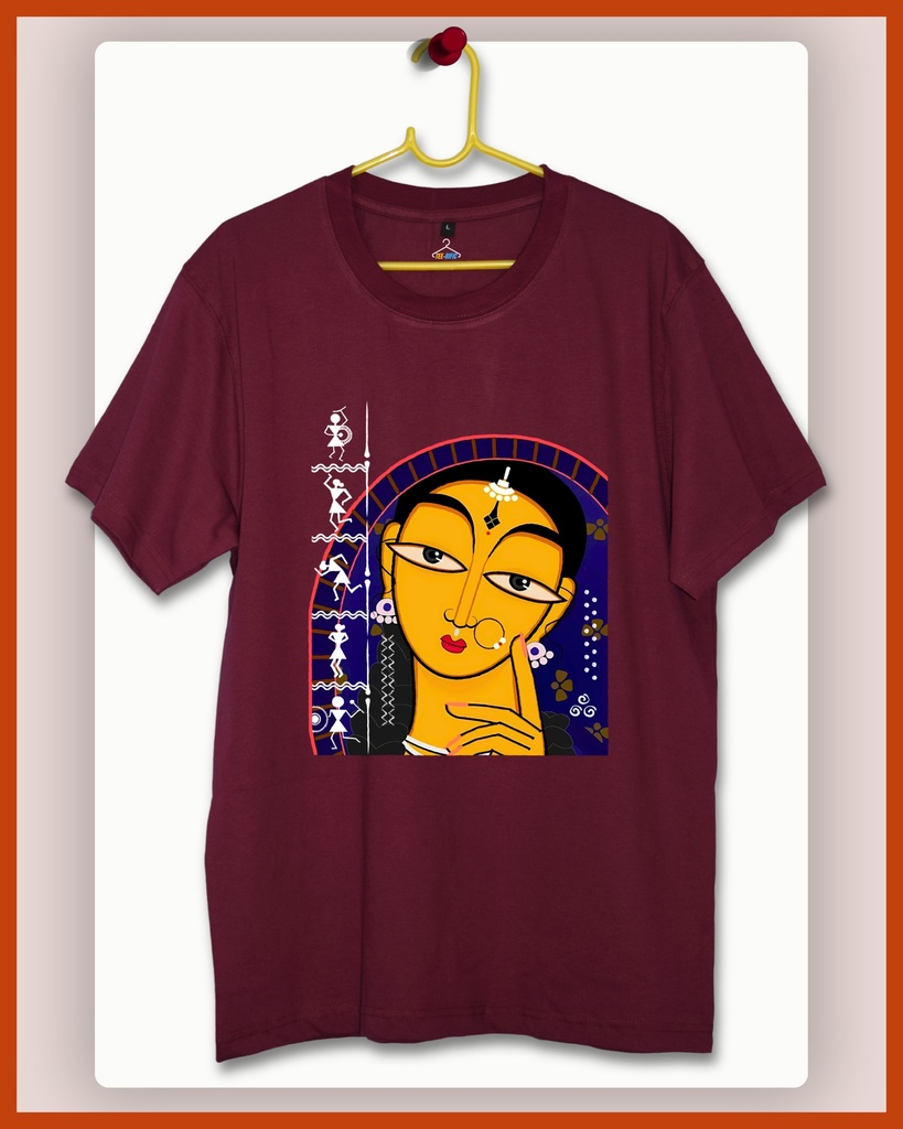 Tribal x Potochitro Unisex Traditional Tshirt (S, Wine)