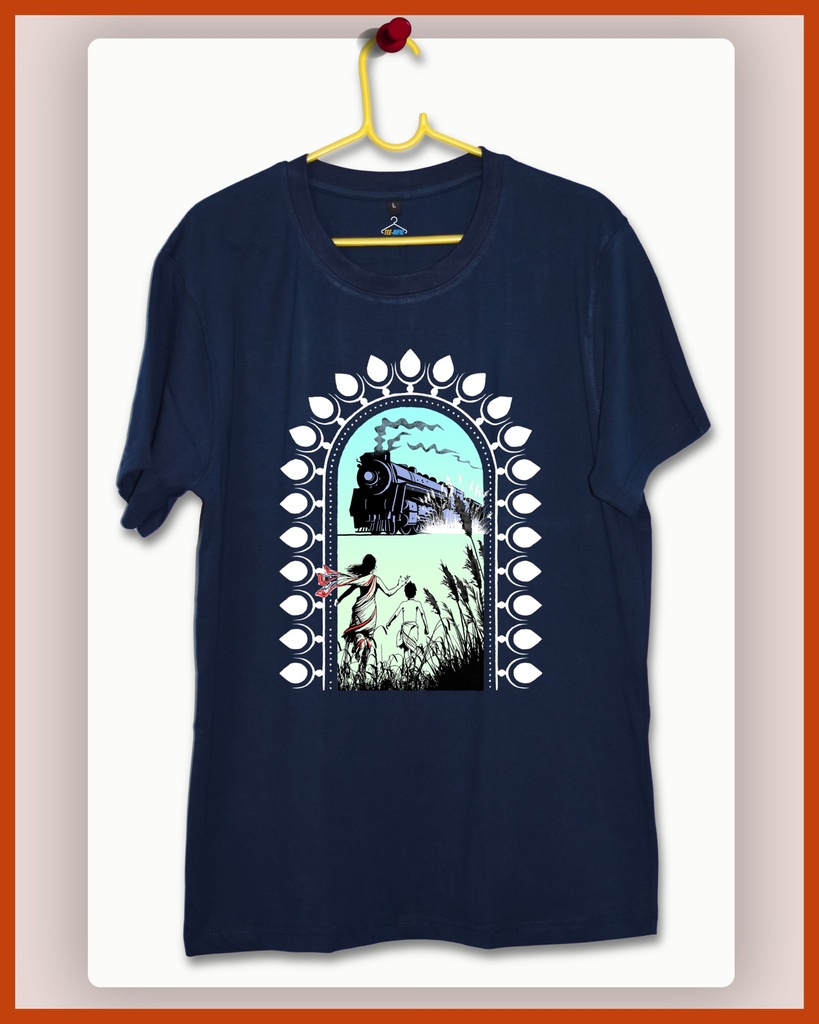 Apu Durga Bengali Cult Classic Unisex Tshirt (S, Navy Blue)