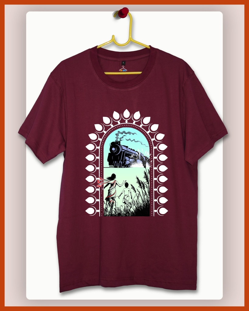 Apu Durga Bengali Cult Classic Unisex Tshirt (S, Wine)