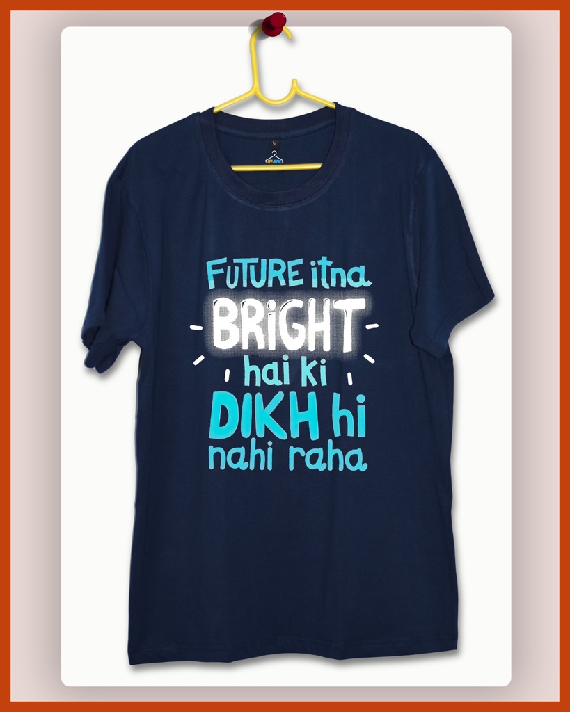 Future Bright Unisex Tshirt (S, Navy Blue)