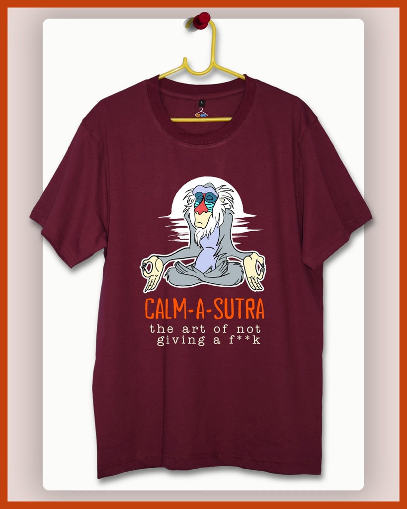 Calm-A-Sutra Unisex Tshirt (S, Wine)