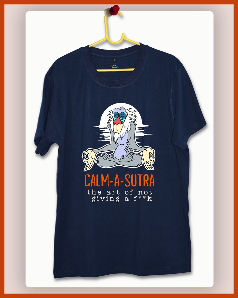 Calm-A-Sutra Unisex Tshirt (S, Navy Blue)