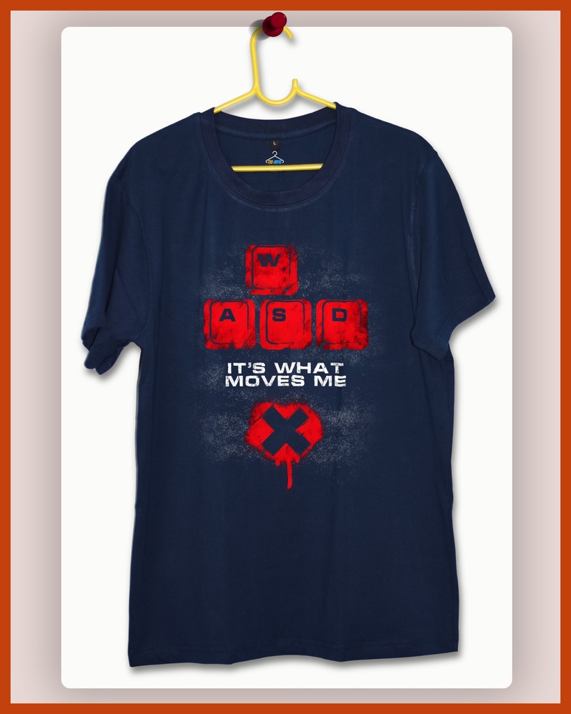 WASD Gamers Unisex Tshirt (S, Navy Blue)