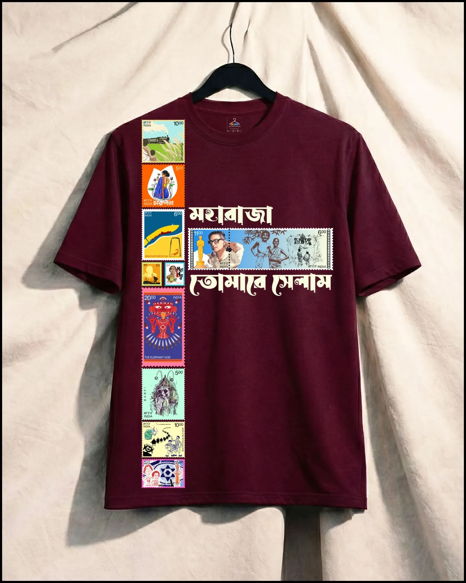 RayVerse Collection All Over Printed Unisex Tshirt (S, Wine)