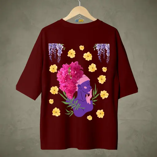 Floral Drip - Bougainvillea Oversized Terry Tee